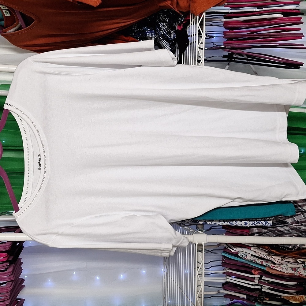 BONWORTH WHITE SHORT SLEEVE TOP SIZE LARGE